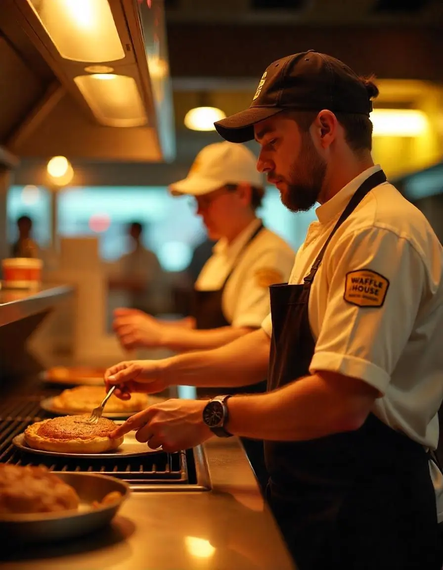 2 Waffle house grill operator