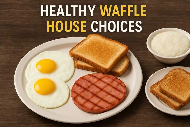 Healthy Waffle House Choices: Simple Tips for a Smarter Meal 1 Healthy Waffle House choices featuring eggs, grilled ham, dry toast, and plain grits on a balanced breakfast plate