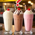Waffle House milkshakes in vanilla, chocolate, and strawberry with a question mark showing availability
