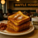 Waffle House breakfast alternatives with Texas toast, waffles, eggs, and bacon served on a plate